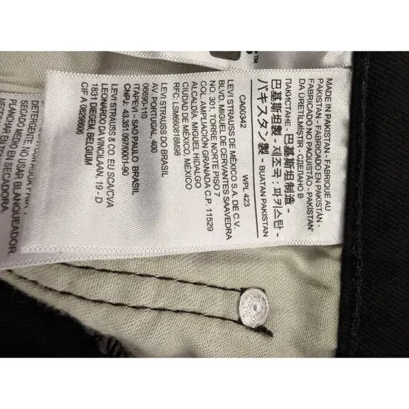 Levi 522 Slim Shorts Mens 30" Black Cutoff NWT - Picture 9 of 11